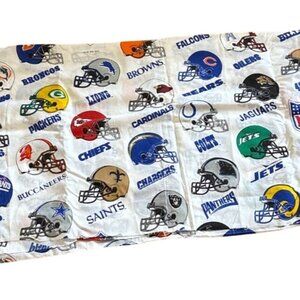 NFL Team Logo Fabric Helmet Bedding 66" X 94" Cotton 1995 Multi-Color Football